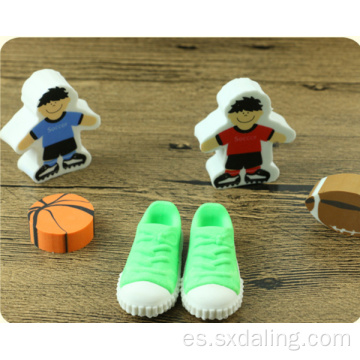 Borrador en forma de zapatos de fútbol 3D coloridos de la novedad